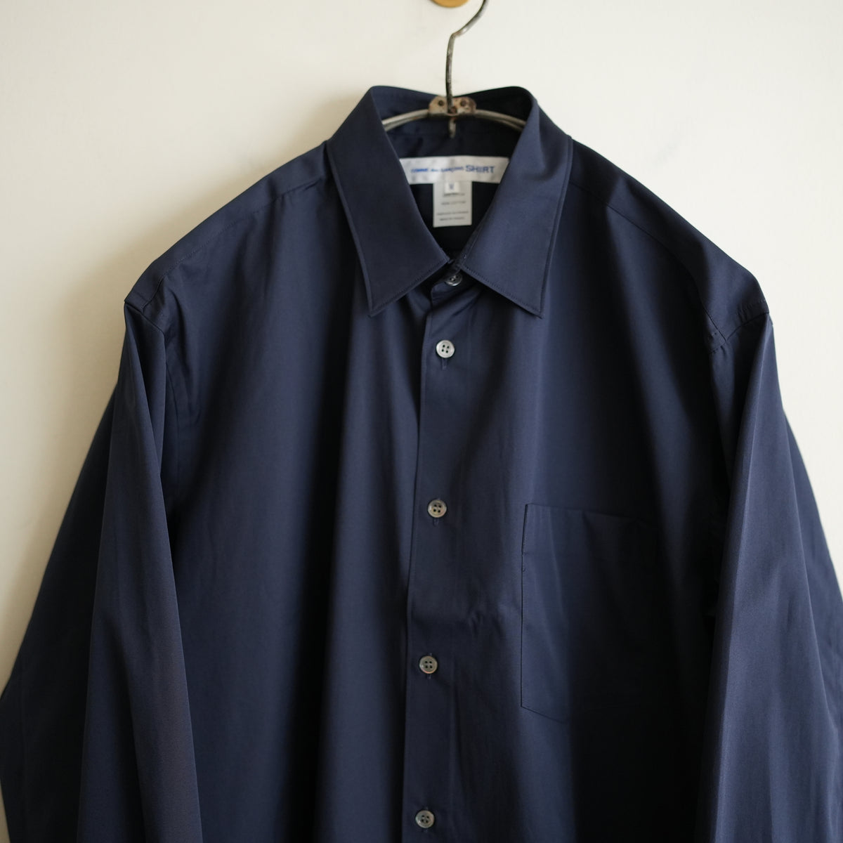 COMME des GARCONS SHIRT FOREVER SHAPE1 WIDE CLASSIC SHIRT NAVY