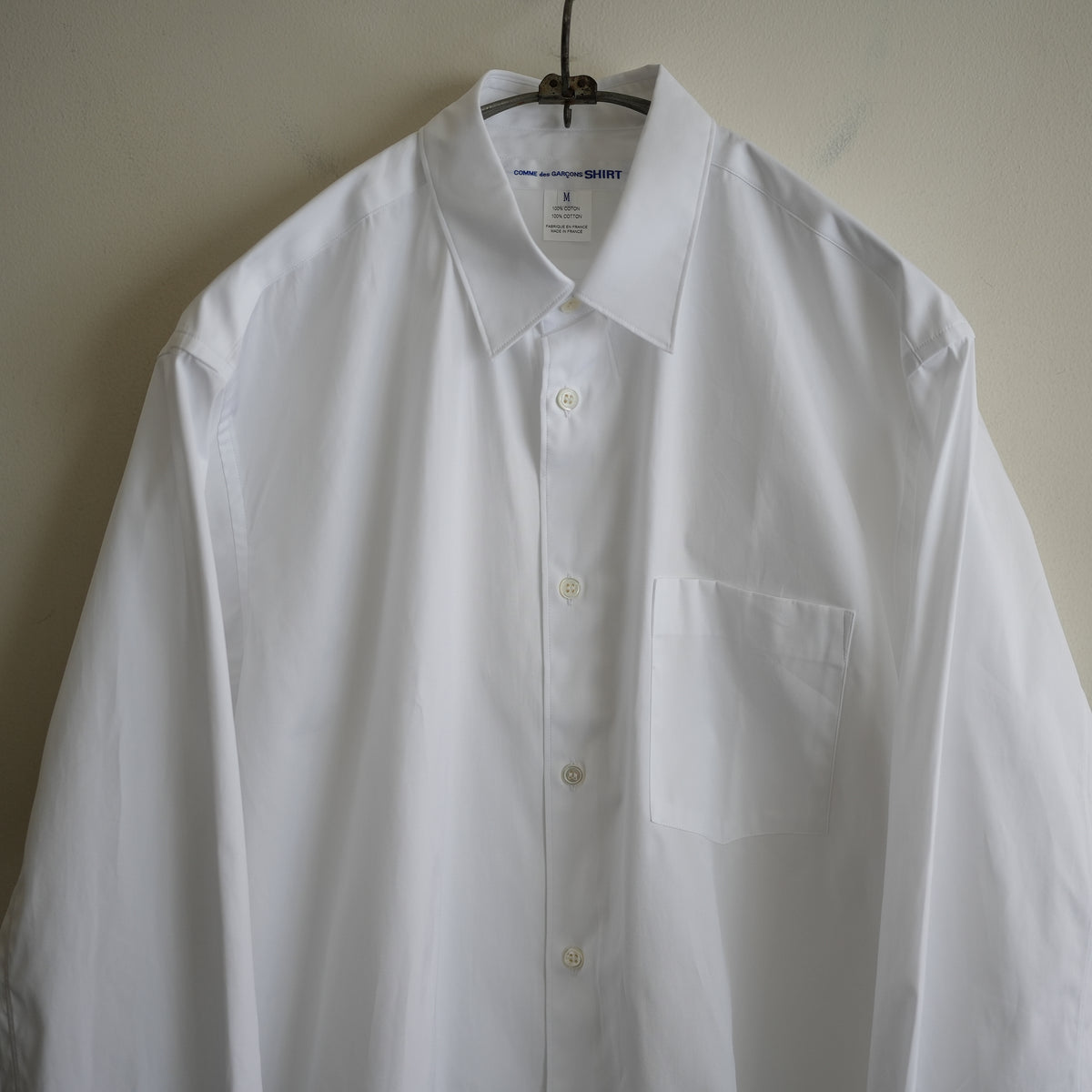 COMME des GARCONS SHIRT FOREVER SHAPE1 WIDE CLASSIC SHIRT WHITE
