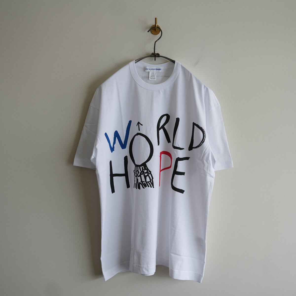COMME des GARCONS SHIRT PRINTED BIG TEE WORLD HOPE
