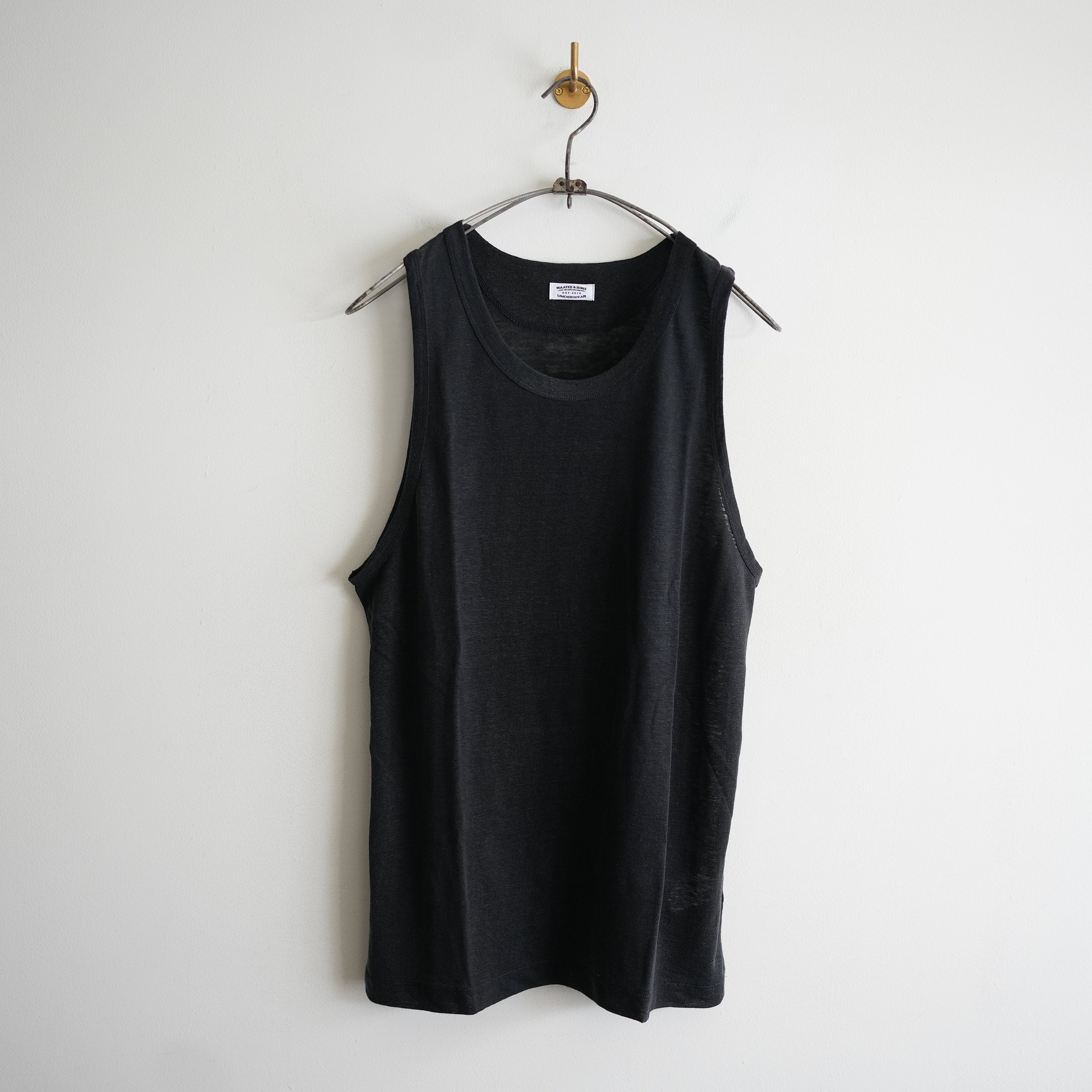 MAATEE&SONS LINEN 天竺 TANK TOP BLK – RASSEMBLE