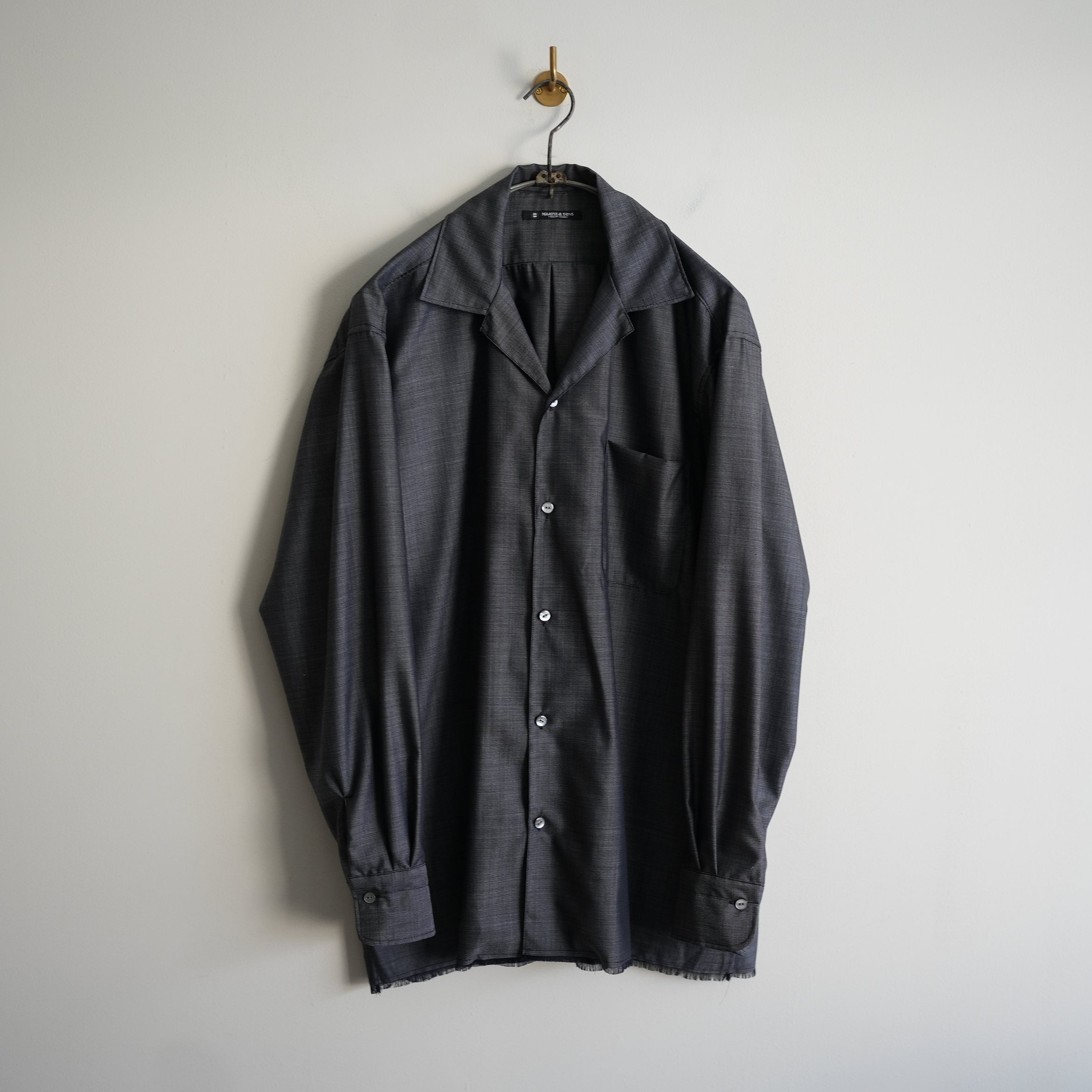 MAATEE&SONS H WOOL/SILK OPEN COLLAR FRINGE SHIRT – RASSEMBLE