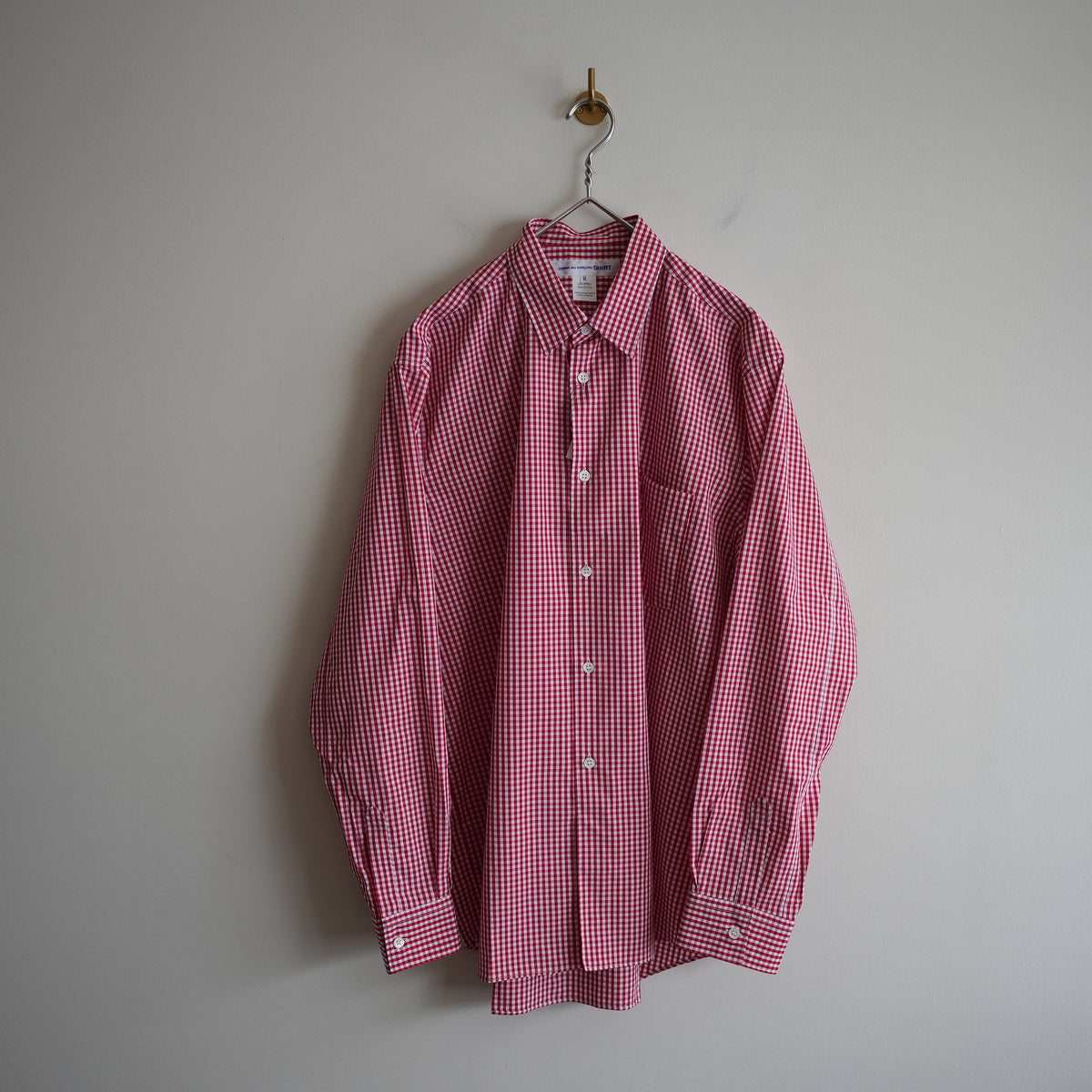 COMME des GARCONS SHIRT FOREVER SHAPE1 WIDE CLASSIC SHIRT CHECK3 RED