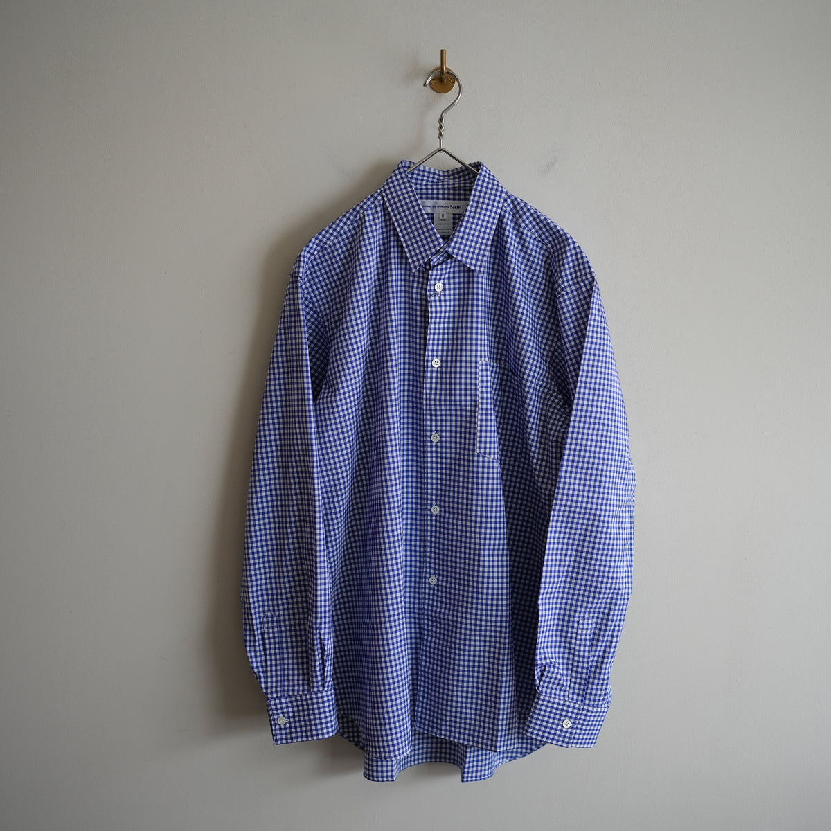 COMME des GARCONS SHIRT FOREVER SHAPE1 WIDE CLASSIC SHIRT CHECK3 BLUE