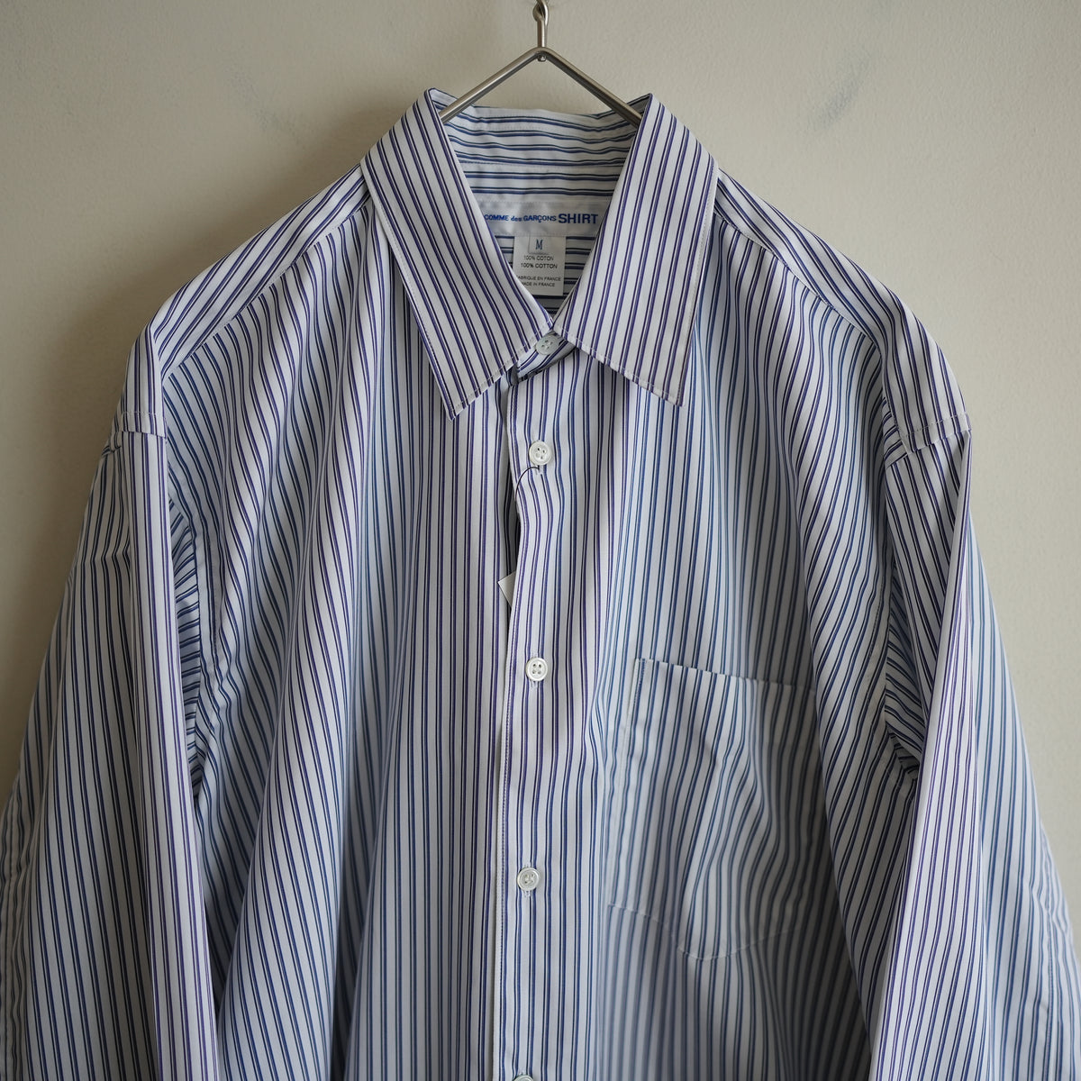 COMME des GARCONS SHIRT FOREVER SHAPE1 WIDE CLASSIC SHIRT STRIPE4