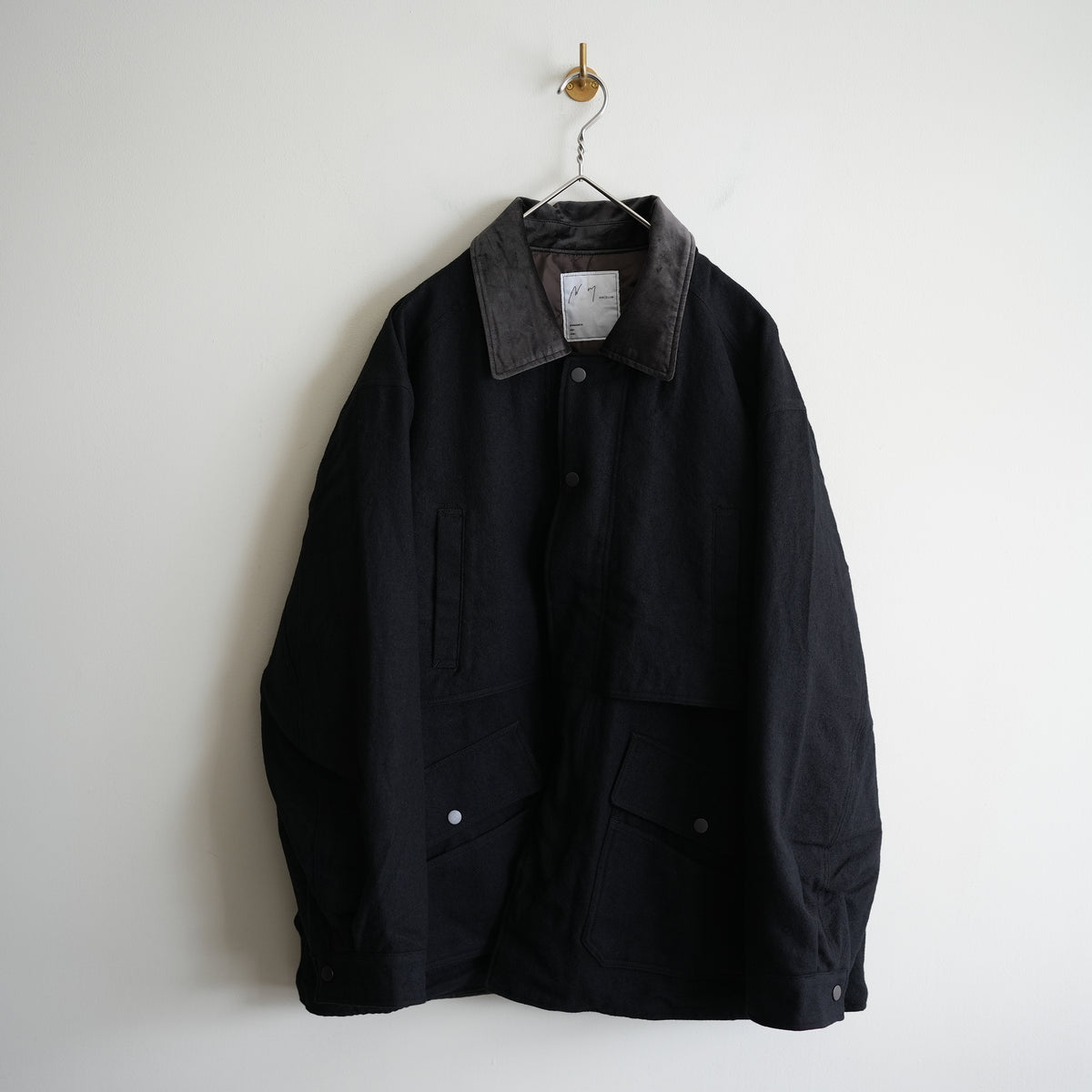 ANCELLM WOOL HALF JACKET BLK