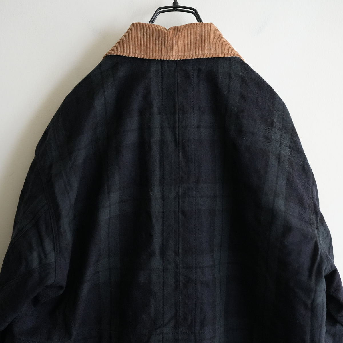 ANCELLM WOOL CHECK HALF JACKET BLACK WATCH