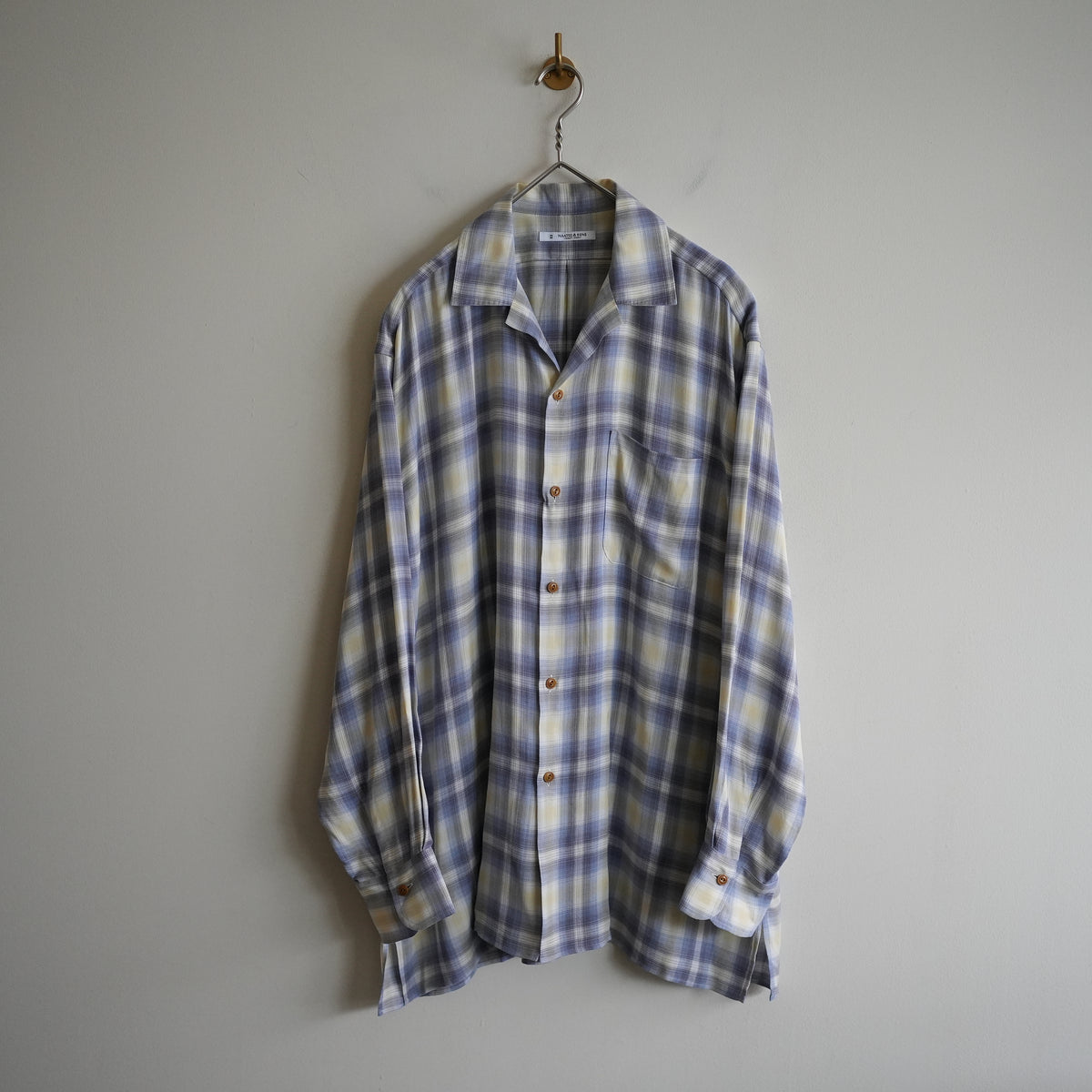 MAATEE&SONS RAYON SILK OMBRE OPEN COLLAR SHIRT