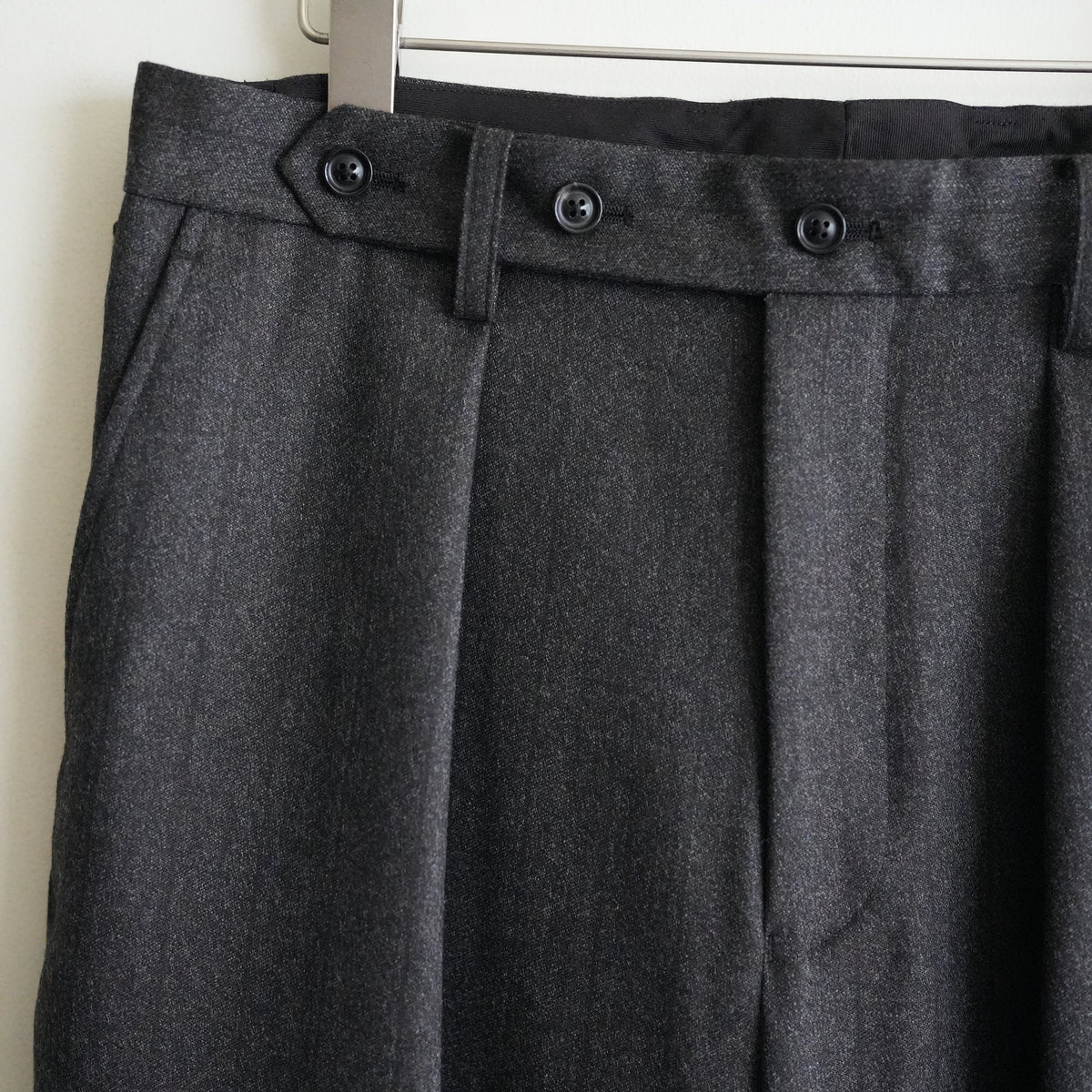 ULTERIOR MELANGE BARATHEA STRIPE TUCKED TROUSERS
