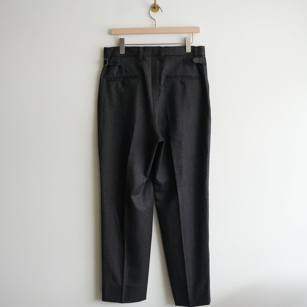 ULTERIOR MELANGE BARATHEA STRIPE TUCKED TROUSERS