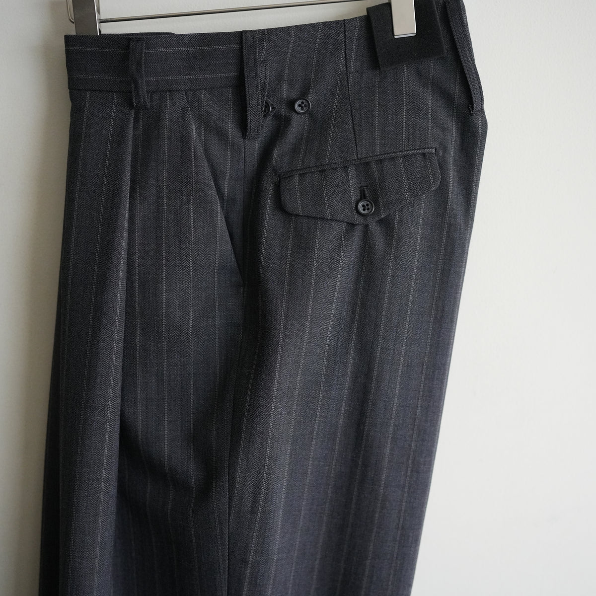 MAATEE&SONS WOOL R/LI MILITARY SLACKS STRIPE