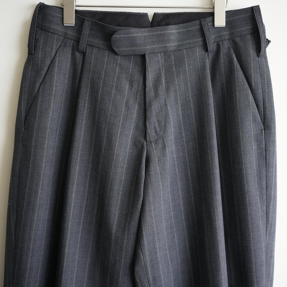MAATEE&SONS WOOL R/LI MILITARY SLACKS STRIPE