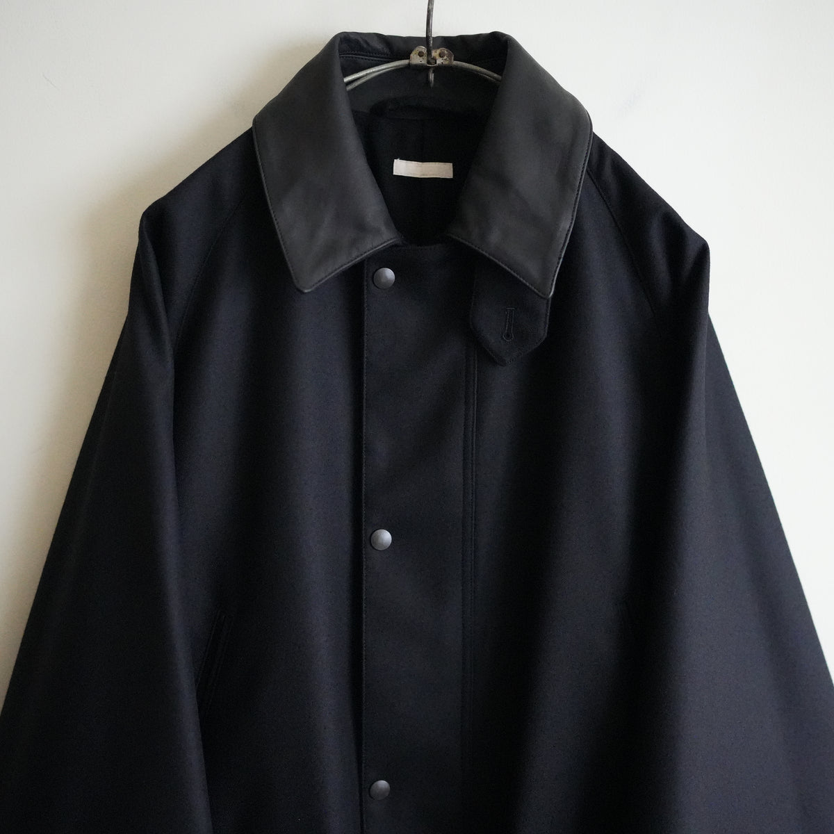 ULTERIOR SUPER FINE LIGHT MELTON RIDING COAT BLACK