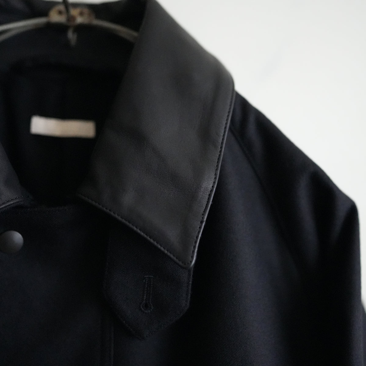 ULTERIOR SUPER FINE LIGHT MELTON RIDING COAT BLACK
