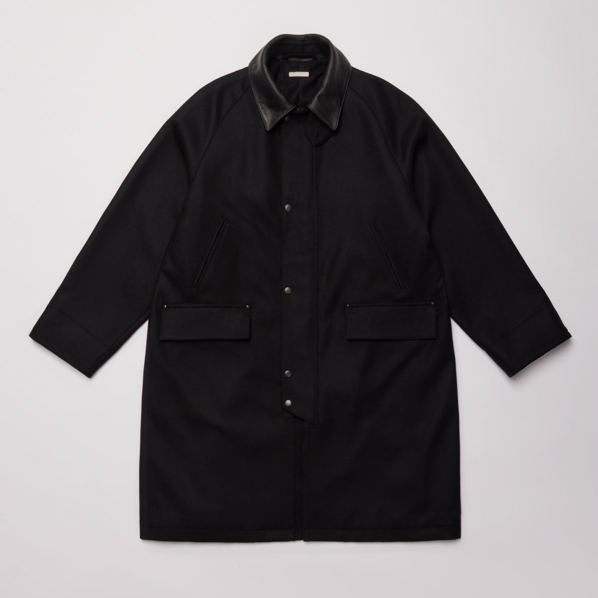 ULTERIOR SUPER FINE LIGHT MELTON RIDING COAT BLACK