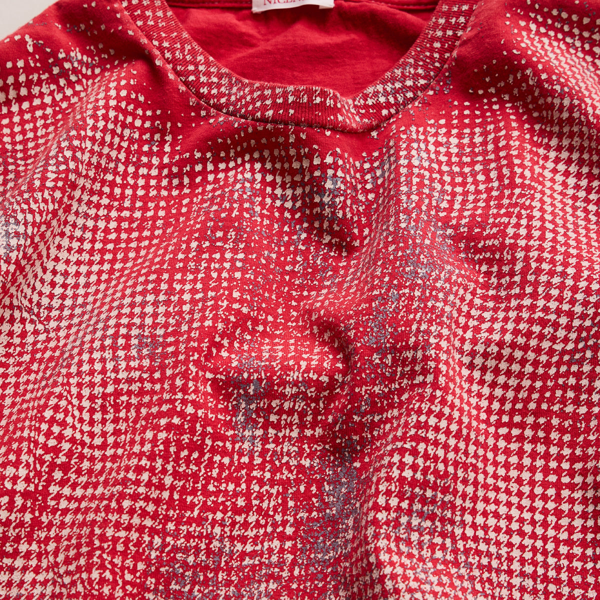 NICENESS HOUNDSTOOTH PRINT FADED T-SHIRT "LYDON"