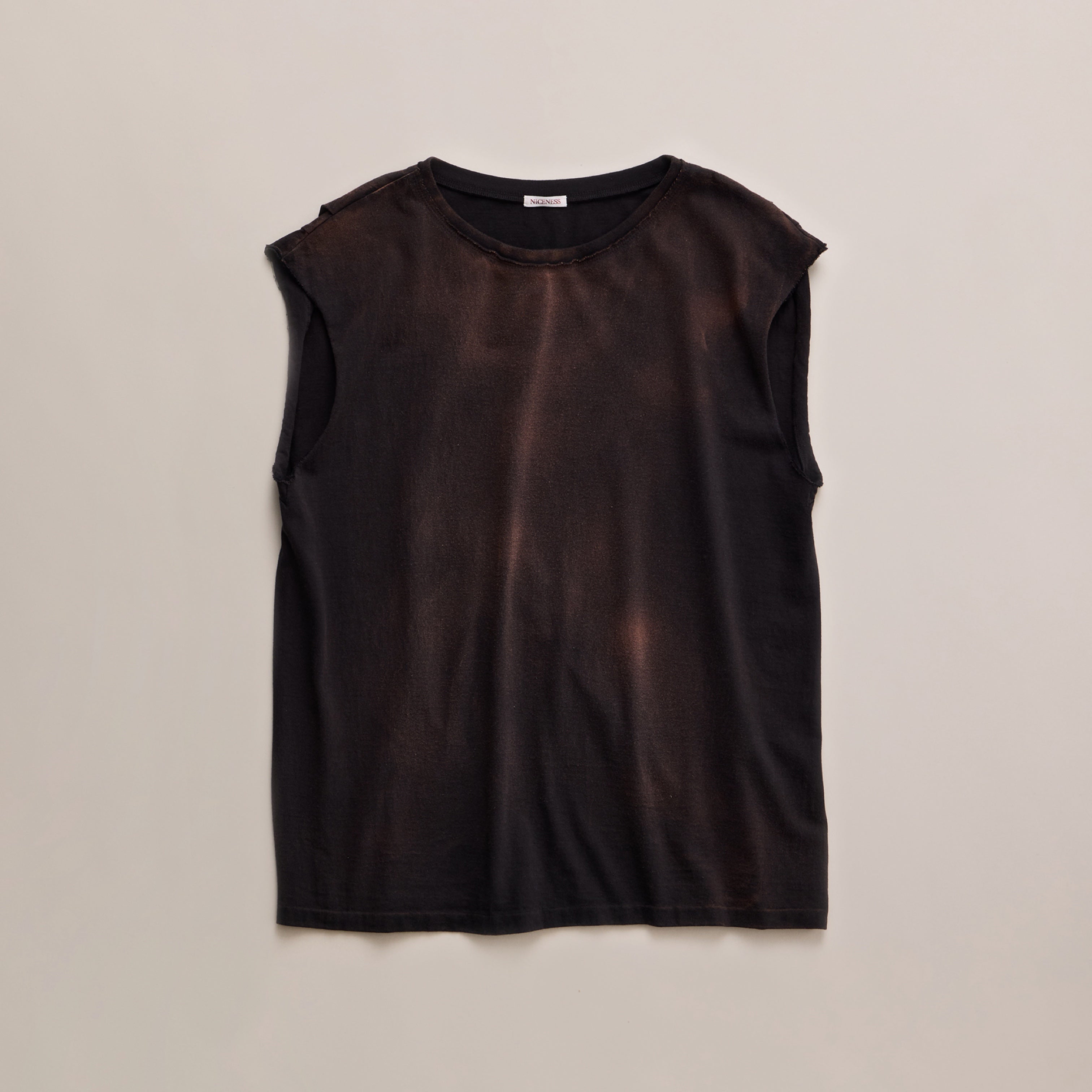 NICENESS CUT-OFF SLEEVE TUBULAR T-SHIRT 