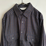 ANCELLM NEL CHECK OVER WORK SHIRT NAVY