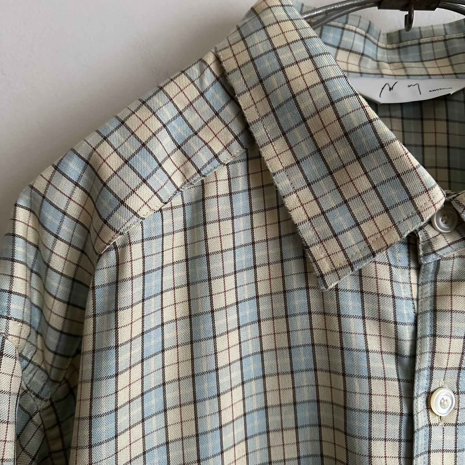 ANCELLM NEL CHECK OVER WORK SHIRT アンセルム ANCELLM NEL CHECK OVER WORK SHIRT CREAM – RASSEMBLE