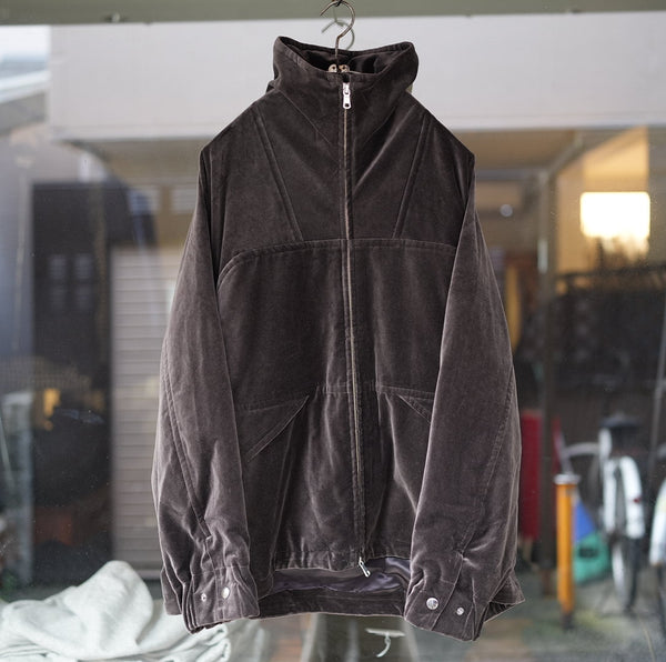 MAATEE&SONS VELVET STAND BLOUSON GRAY