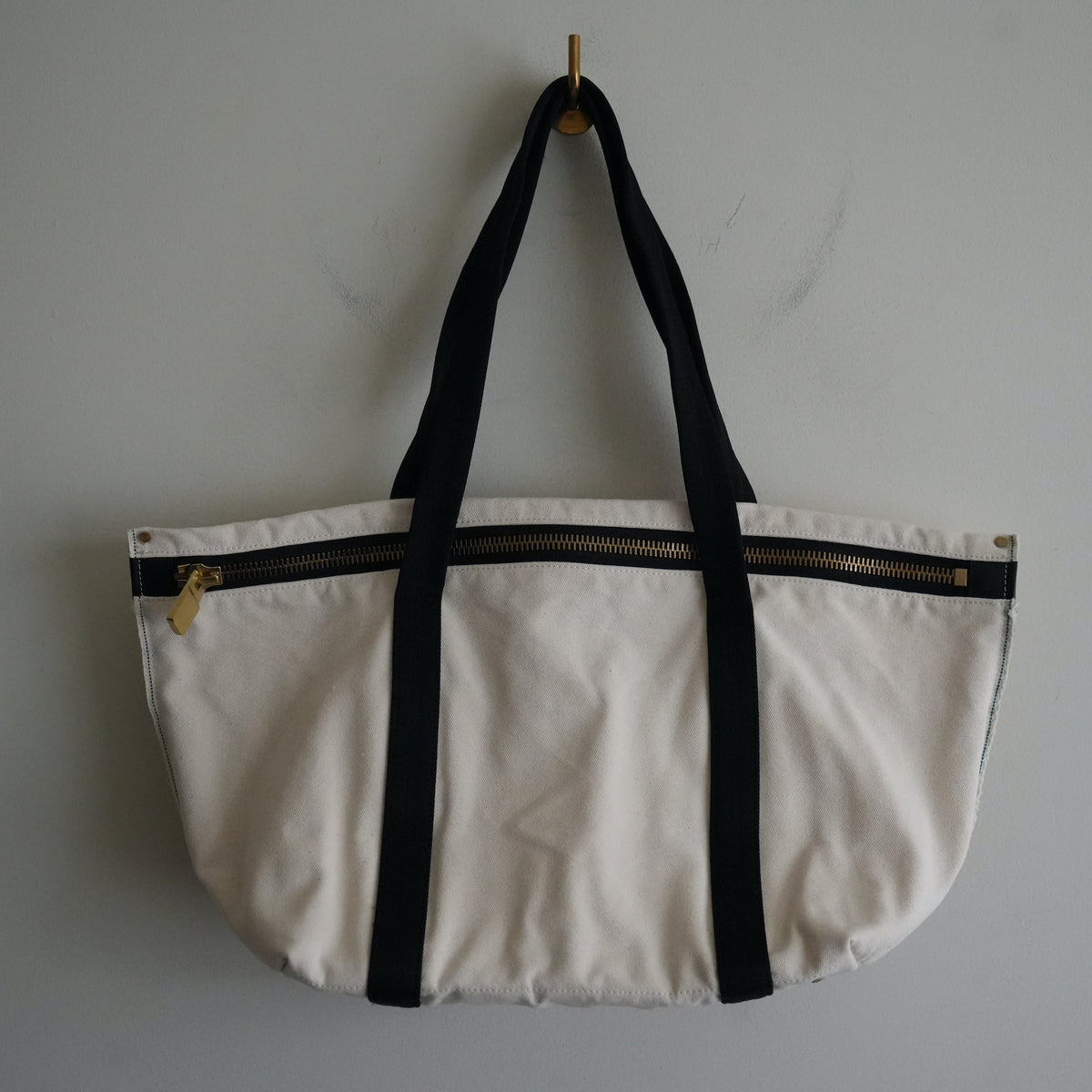texnh Selvedge Canvas Brass Zip Tote Bag -M-