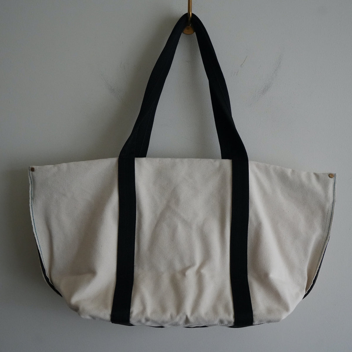 texnh Selvedge Canvas Brass Zip Tote Bag -M-