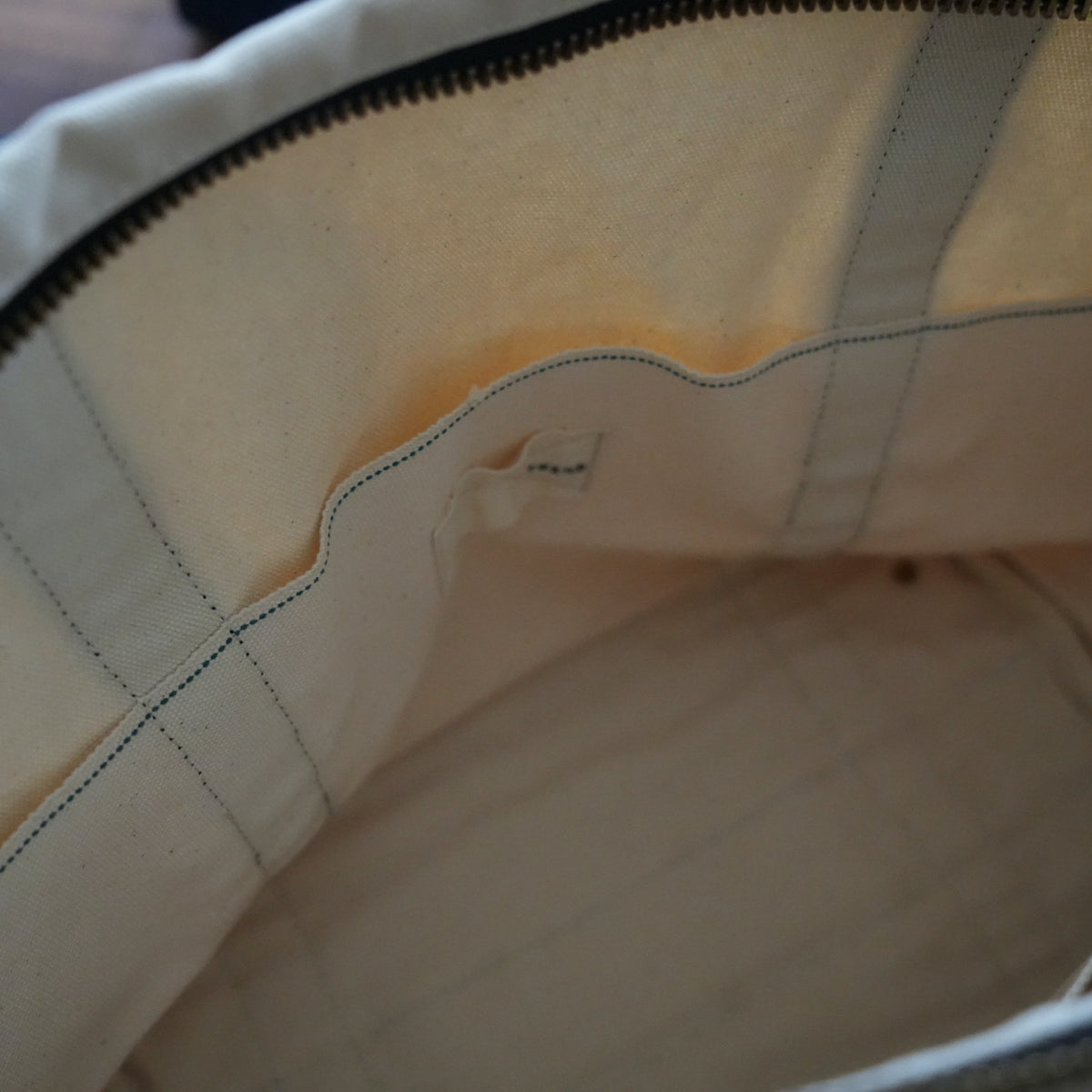 texnh Selvedge Canvas Brass Zip Tote Bag -M-