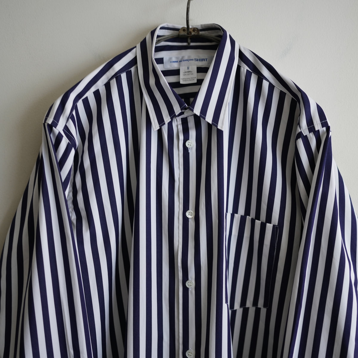 COMME des GARCONS SHIRT FOREVER SHAPE1 WIDE CLASSIC SHIRT STRIPE2