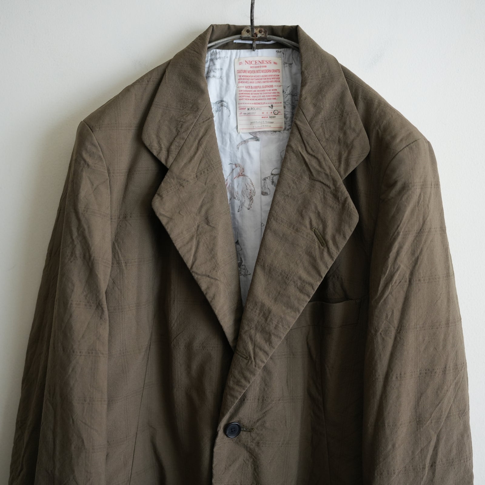 NICENESS CLOVER LEAF CHECK JACKET 
