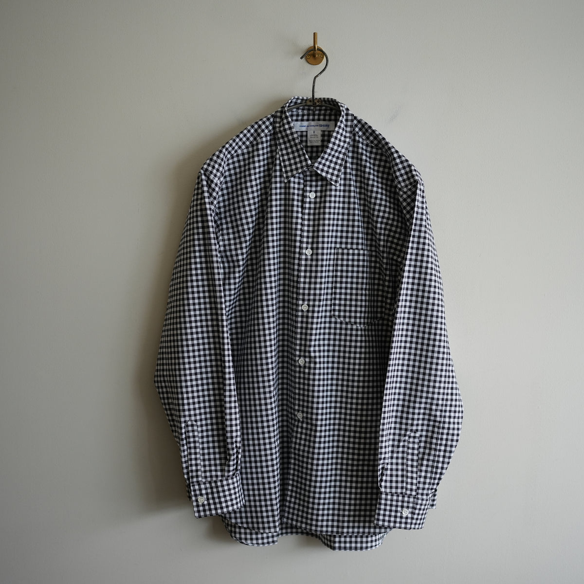COMME des GARCONS SHIRT FOREVER SHAPE1 WIDE CLASSIC SHIRT CHECK2 BLK