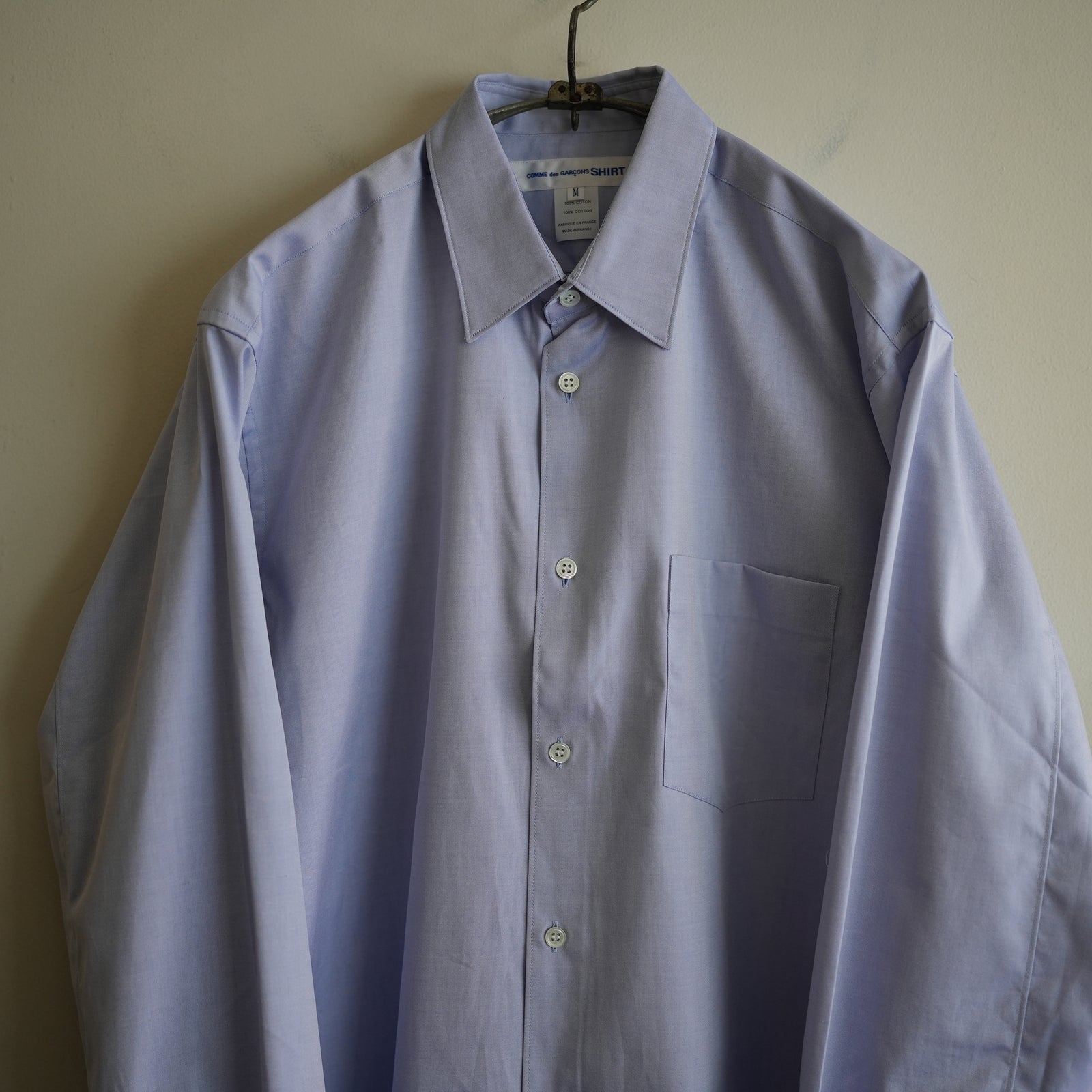 COMME des GARCONS SHIRT FOREVER SHAPE1 WIDE CLASSIC SHIRT BLUE