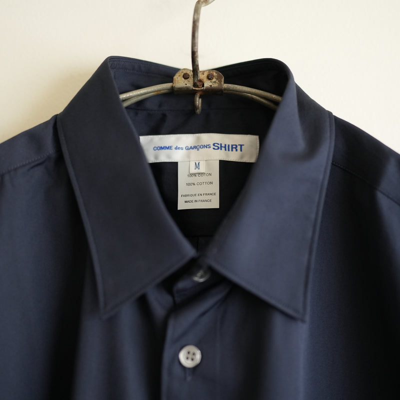 COMME des GARCONS SHIRT FOREVER SHAPE1 WIDE CLASSIC SHIRT NAVY