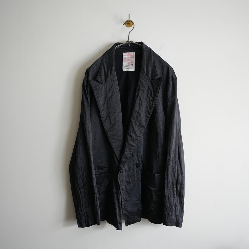 NICENESS WOOL SILK DOUBLE BREAST ROBE JACKET 