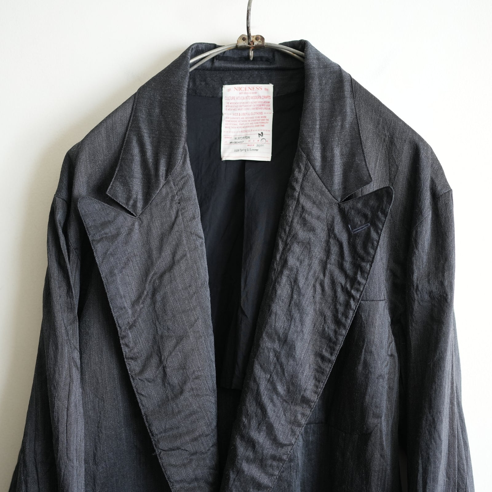 NICENESS WOOL SILK DOUBLE BREAST ROBE JACKET 