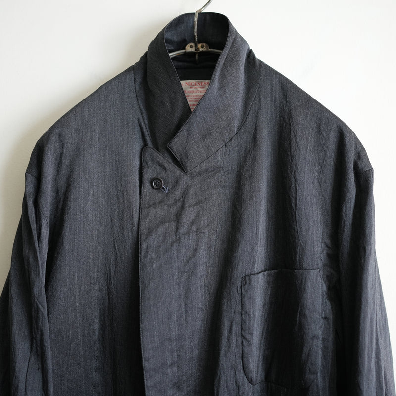 NICENESS WOOL SILK DOUBLE BREAST ROBE JACKET 