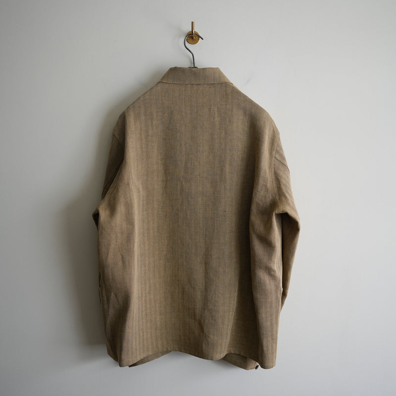 HEUGN LINEN HERRINGBONE COVERALL 