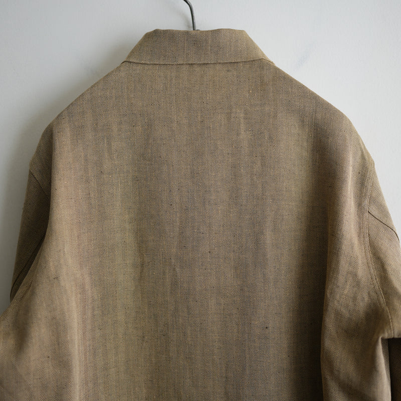 HEUGN LINEN HERRINGBONE COVERALL 