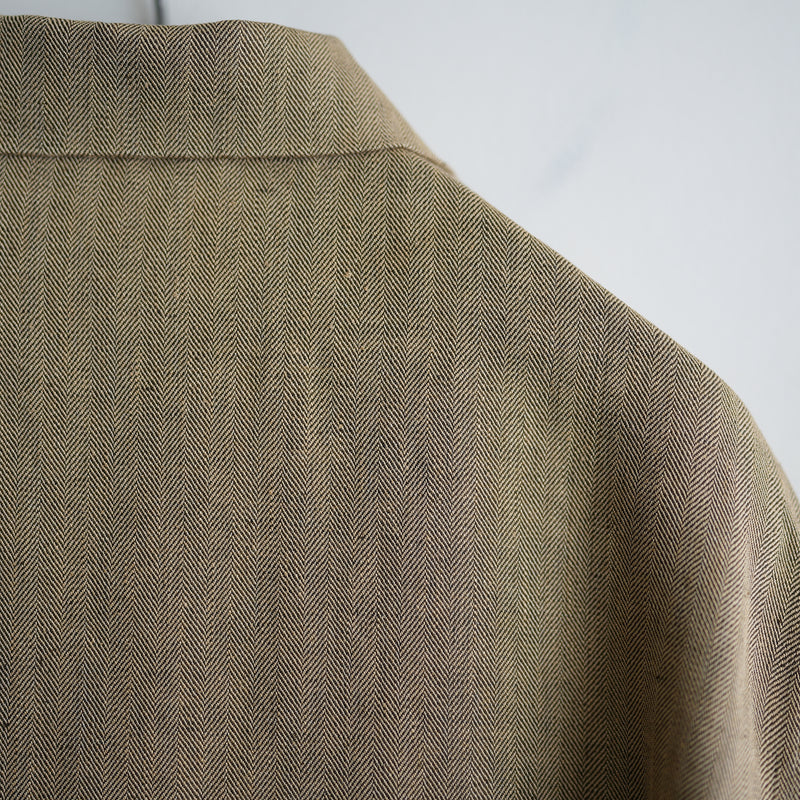 HEUGN LINEN HERRINGBONE COVERALL 