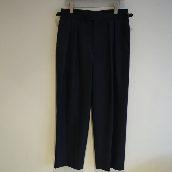 ULTERIOR SUPER FINE WOOL TROPICAL TUCKED TROUSERS