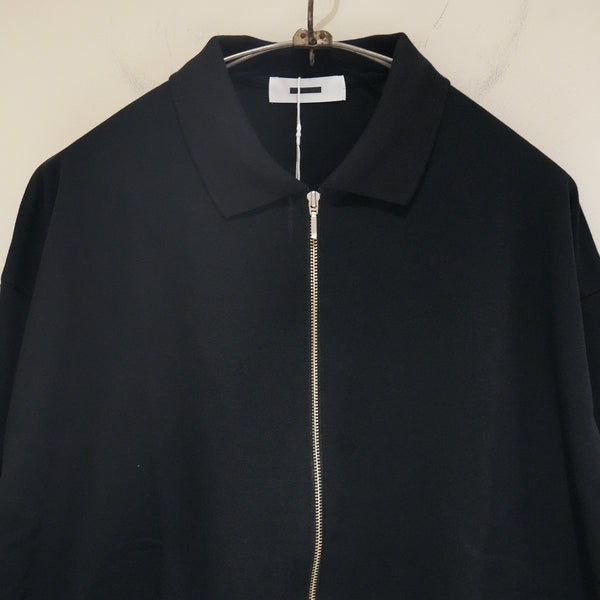 REVERBERATE Zip Long Sleeve Polo BLACK