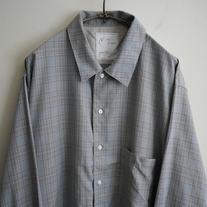 ANCELLM AGING RAYON CHECK SHIRT BLUE – RASSEMBLE