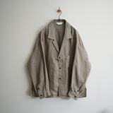 ANCELLM 100/S LINEN TAILORED SHIRT KHAKI