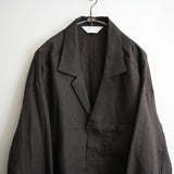 ANCELLM 100/S LINEN TAILORED SHIRT BROWN