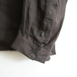 ANCELLM 100/S LINEN TAILORED SHIRT BROWN