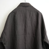 ANCELLM 100/S LINEN TAILORED SHIRT BROWN