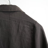 ANCELLM 100/S LINEN TAILORED SHIRT BROWN