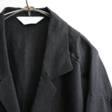 ANCELLM 100/S LINEN TAILORED SHIRT BLK