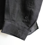 ANCELLM 100/S LINEN TAILORED SHIRT BLK