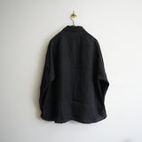 ANCELLM 100/S LINEN TAILORED SHIRT BLK