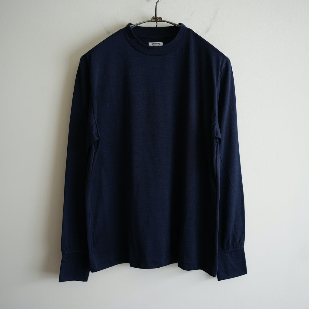 MAATEE&SONS Washable Silk Long Sleeve Tee NAVY – RASSEMBLE