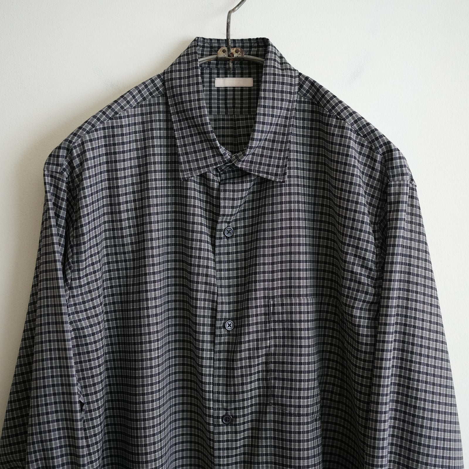 ULTERIOR SUPER LIGHT WOOL CHECK SHIRT BLK – RASSEMBLE